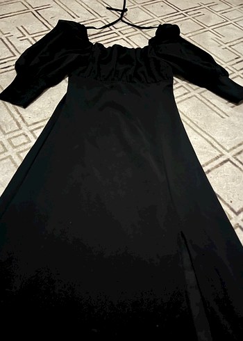 Siyah Uzun Gotik Drapeli Elbise - Görsel 2