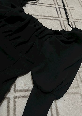 Siyah Uzun Gotik Drapeli Elbise - Görsel 5