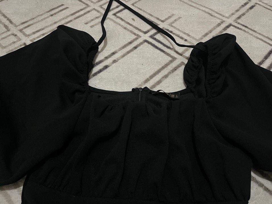 Siyah Uzun Gotik Drapeli Elbise - Görsel 3