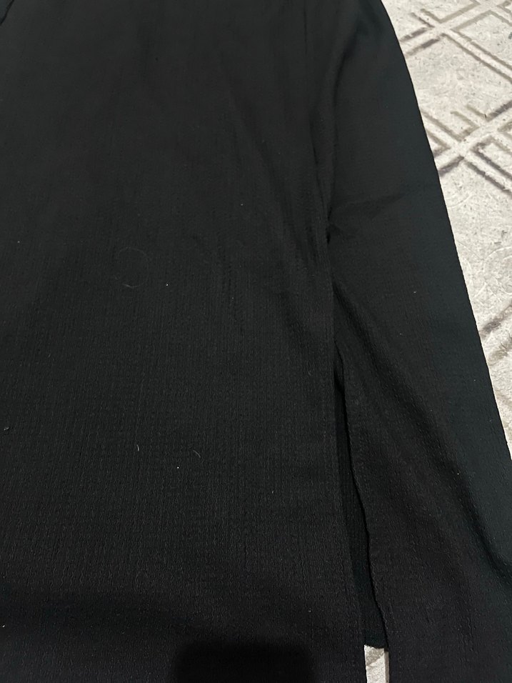 Siyah Drapeli Uzun ince askılı Elbise - Görsel 2