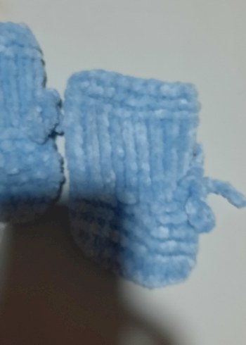 Diger Erkek Bebek Mavi Örgü Patik - Görsel 5