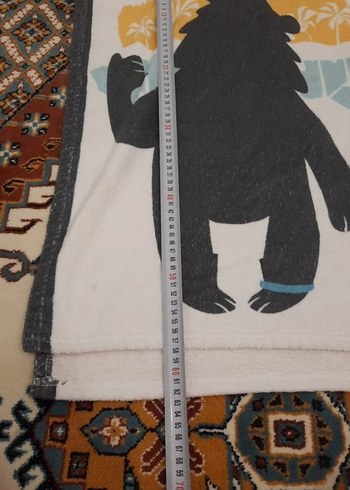 Kapüşonlu Erkek Çocuk Havlu Bornoz Gri Desenli - Görsel 7