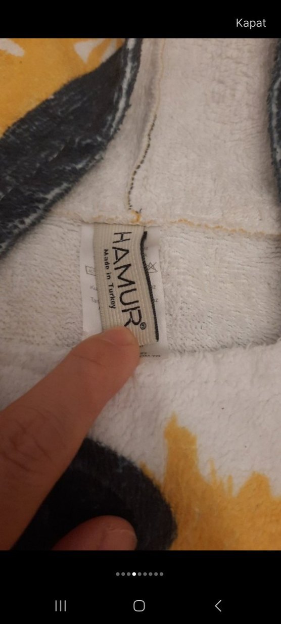 Kapüşonlu Erkek Çocuk Havlu Bornoz Gri Desenli - Görsel 5