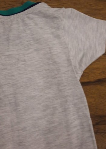 Gri Erkek Çocuk Kısa Kollu Pamuklu Tişört - Görsel 6
