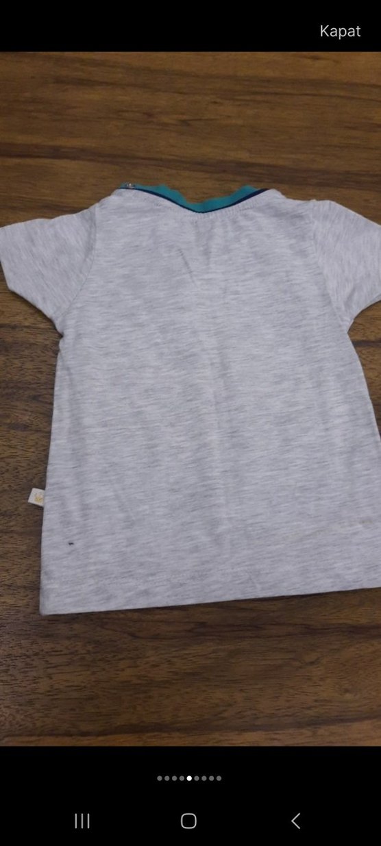 Gri Erkek Çocuk Kısa Kollu Pamuklu Tişört - Görsel 5