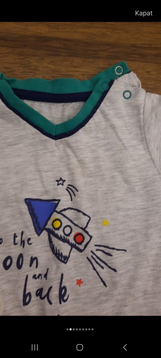 Gri Erkek Çocuk Kısa Kollu Pamuklu Tişört - Görsel 2