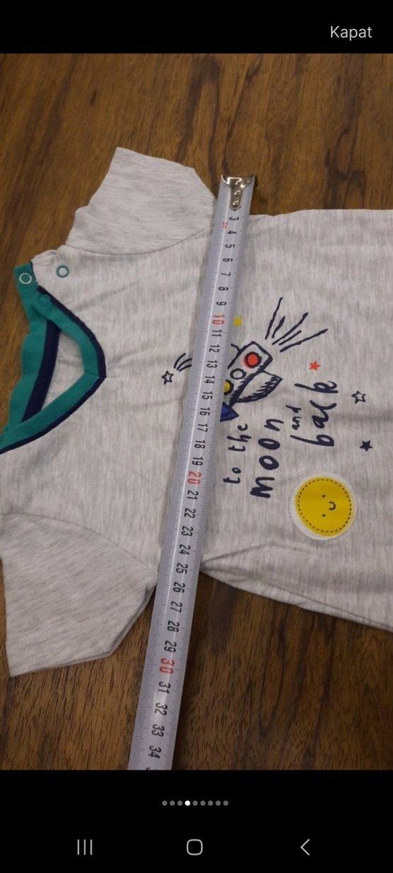 Gri Erkek Çocuk Kısa Kollu Pamuklu Tişört - Görsel 4