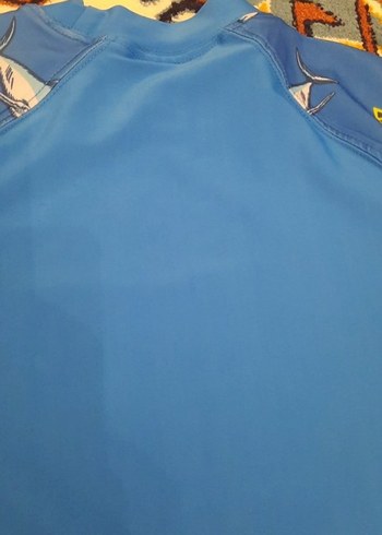 Renkli Baskılı Mavi Kısa Kollu Erkek Mayo - Görsel 8