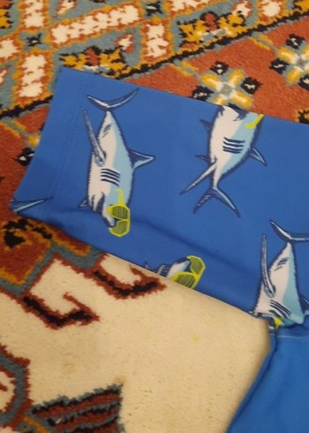 Renkli Baskılı Mavi Kısa Kollu Erkek Mayo - Görsel 3