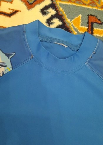 Renkli Baskılı Mavi Kısa Kollu Erkek Mayo - Görsel 4