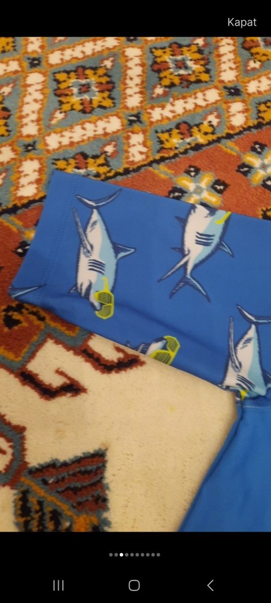 Renkli Baskılı Mavi Kısa Kollu Erkek Mayo - Görsel 3