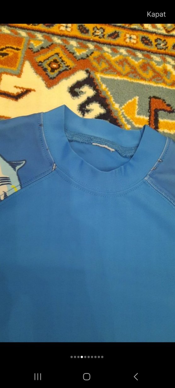 Renkli Baskılı Mavi Kısa Kollu Erkek Mayo - Görsel 4