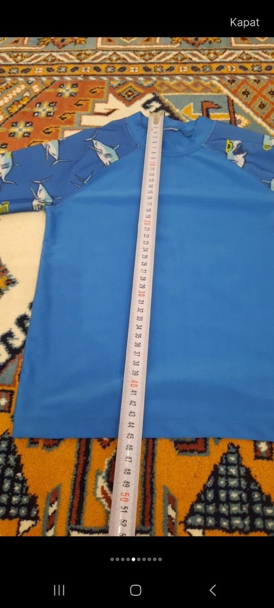 Renkli Baskılı Mavi Kısa Kollu Erkek Mayo - Görsel 5