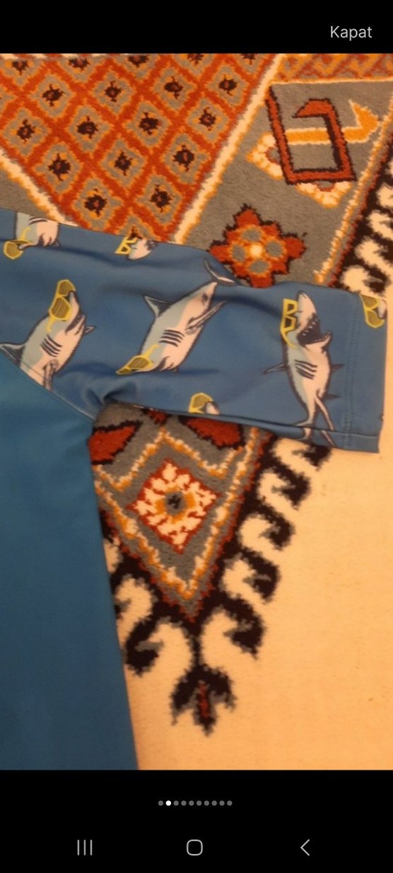 Renkli Baskılı Mavi Kısa Kollu Erkek Mayo - Görsel 2