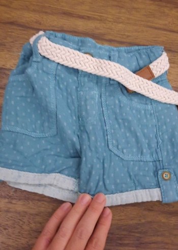 Erkek Çocuk Mavi Mini Kot Şort Kemerli - Görsel 2