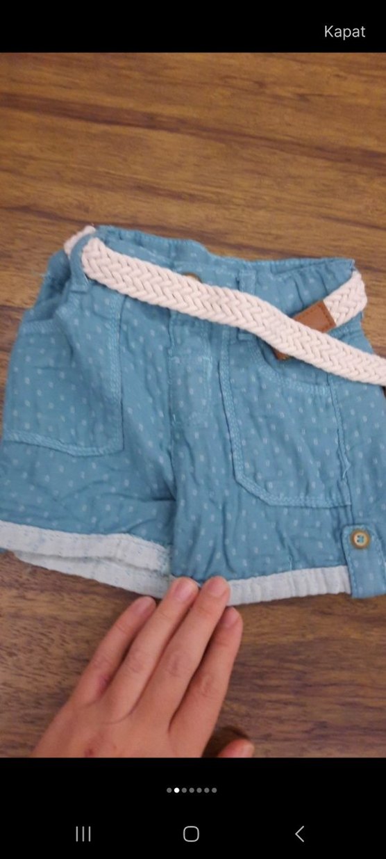 Erkek Çocuk Mavi Mini Kot Şort Kemerli - Görsel 2