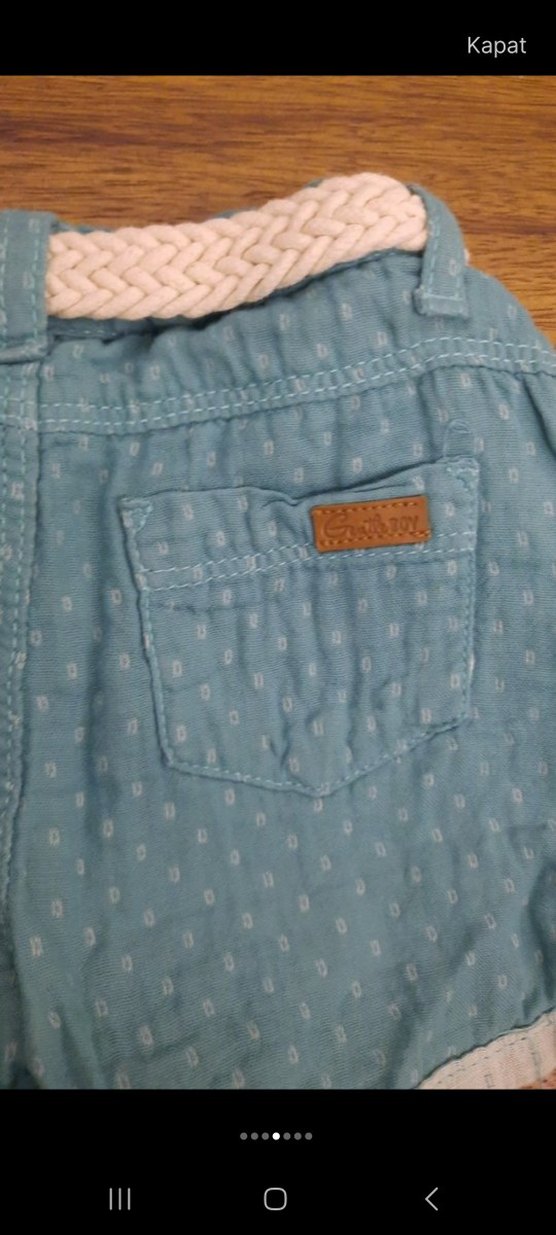 Erkek Çocuk Mavi Mini Kot Şort Kemerli - Görsel 4