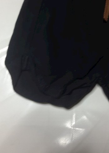 Siyah Elastik Bel Şort - Görsel 6