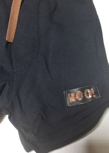 Siyah Elastik Bel Şort - Görsel 3