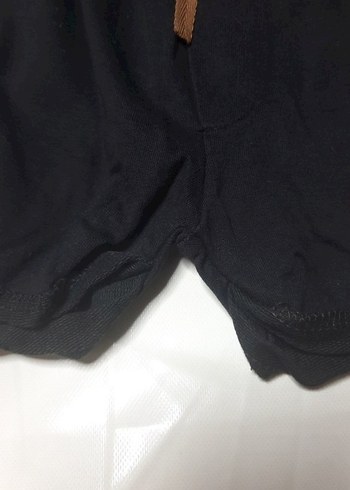 Siyah Elastik Bel Şort - Görsel 10