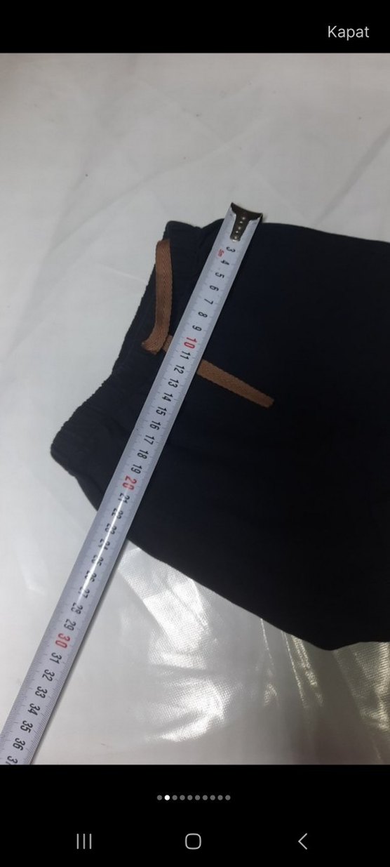 Siyah Elastik Bel Şort - Görsel 2