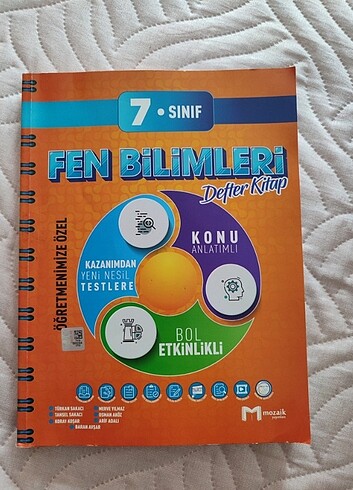 7. Sınıf fen bilimleri defter kitap