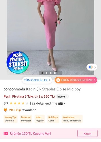 Trendyol & Milla Pembe Uzun Kalem Elbise