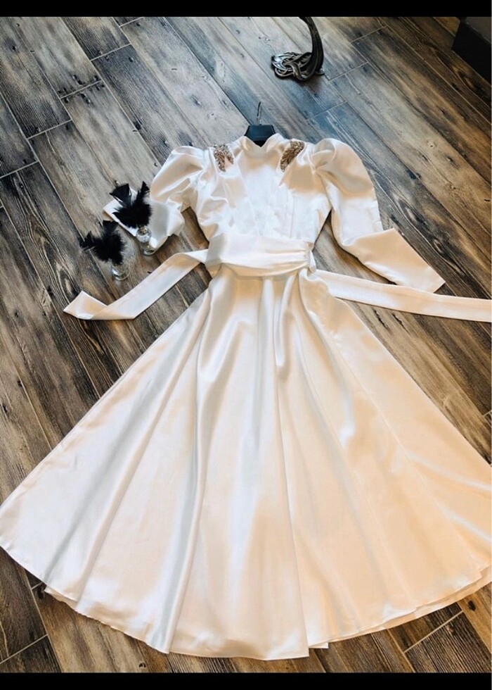 Beyaz Nikah Elbisesi - Görsel 3