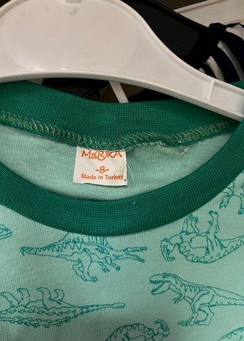 8 Yaş Beden Erkek Çocuk Renkli Dinozor Baskılı Pijama Takımı