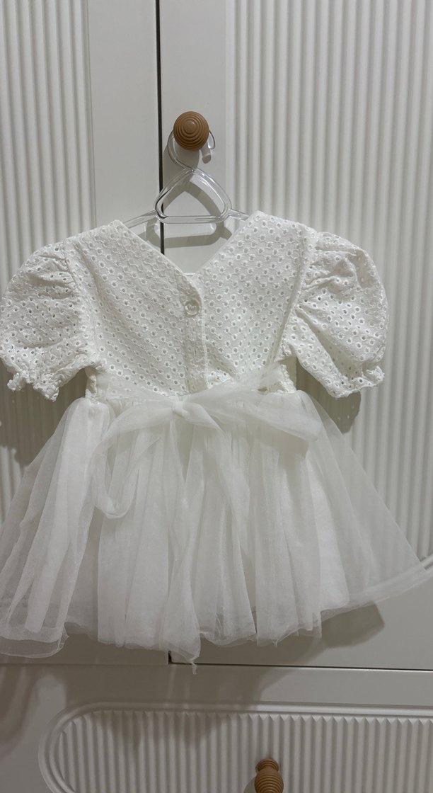 Kız Çocuk Beyaz Dantel Elbise - Görsel 2