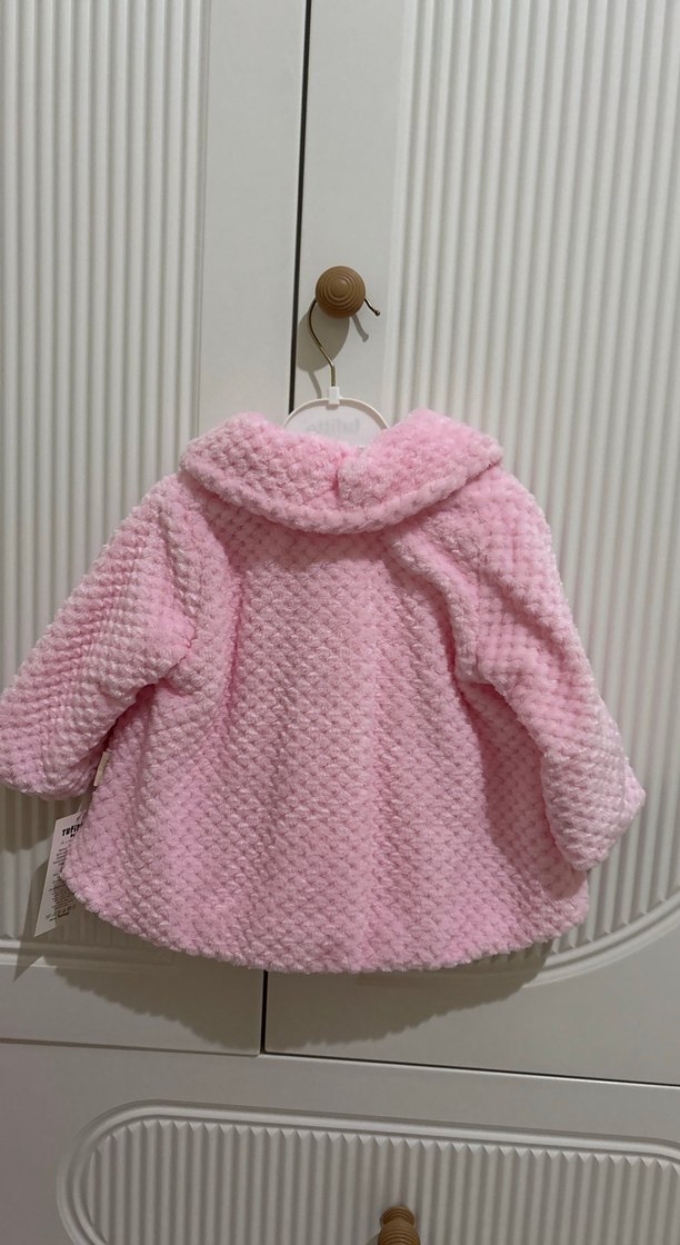 Düğmeli Pembe Kız Çocuk Polar Mont - Görsel 2