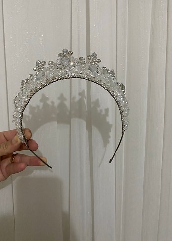 Beyaz Taşlı Gelin Tacı - Görsel 3