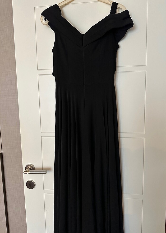 Siyah kayık yaka abiye elbise/Mezuniyet Elbisesi - Görsel 4