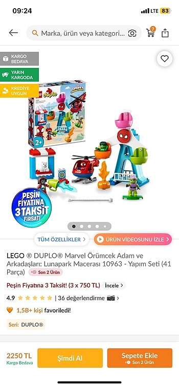Diğer Lego duplo marvel örümcek adam ve arkadaşları luna park macerası
