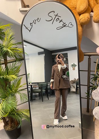 Kadın Kahverengi Deri Uzun Blazer Ceket