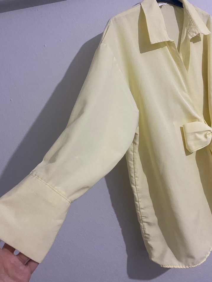 Yandan bağlamalı gömlek - Görsel 3