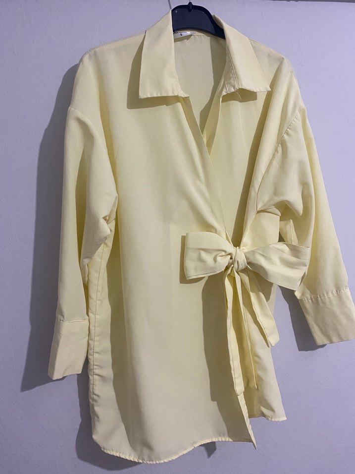 Yandan bağlamalı gömlek - Görsel 2