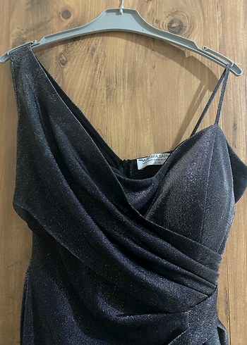 Gri Drapeli yırtmaçlı abiye - Görsel 6