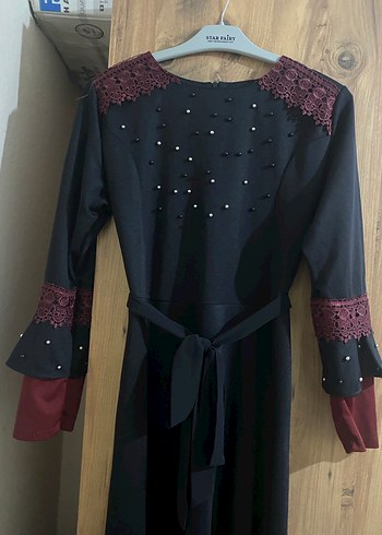 Boncuk İşlemeli Uzun Elbise - Görsel 4