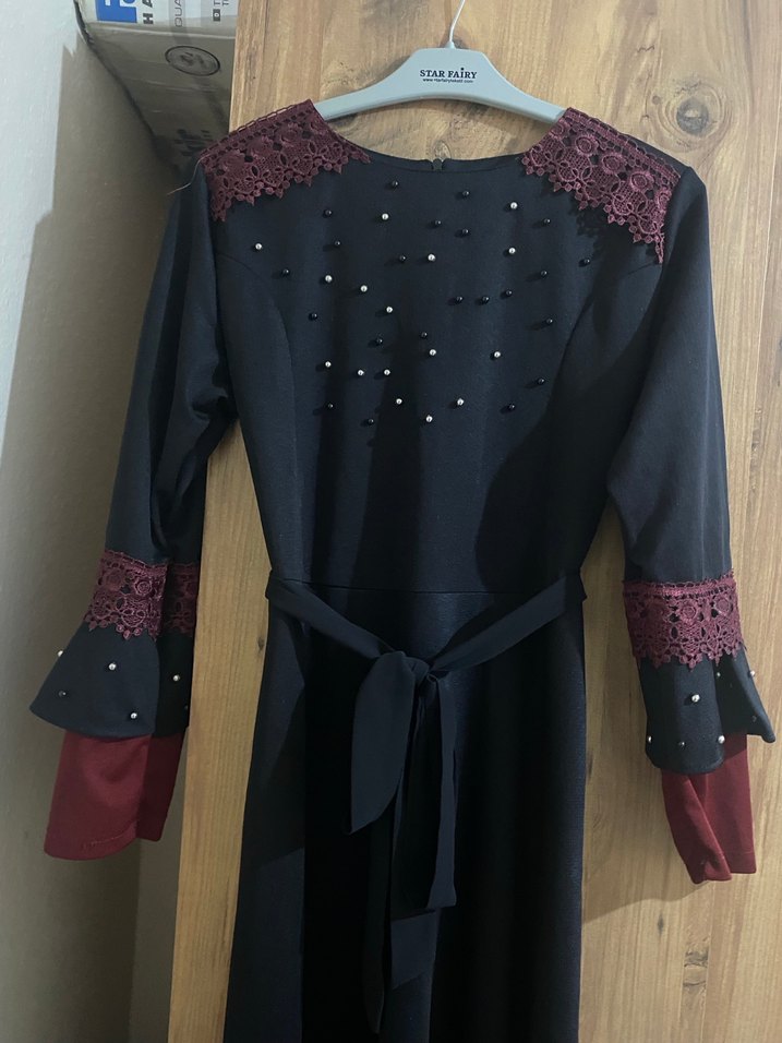 Boncuk İşlemeli Uzun Elbise - Görsel 4