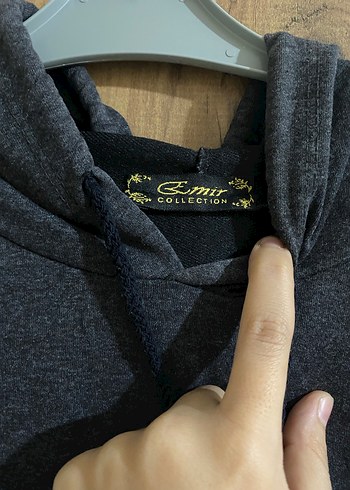 Gri Kapüşonlu Salaş Sweatshirt - Görsel 3