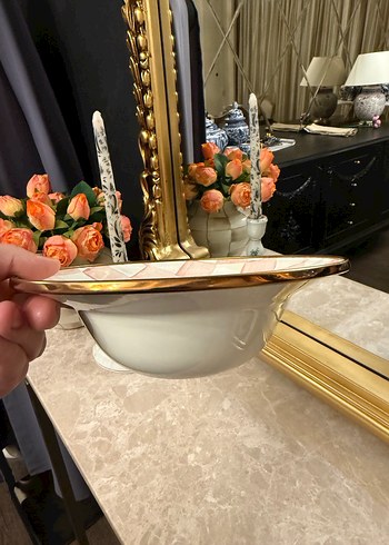 Breakfast bowl pembe beyaz damalı Mackenzie sıfır üründür - Görsel 3