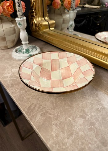 Breakfast bowl pembe beyaz damalı Mackenzie sıfır üründür - Görsel 4