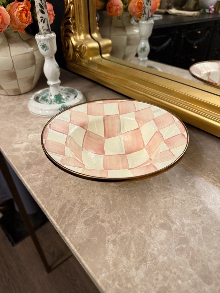 Breakfast bowl pembe beyaz damalı Mackenzie sıfır üründür - Görsel 4