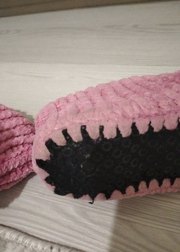 Kızlar için Pembe Örgü Ev Terliği - Görsel 3