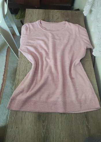 Pembe Uzun Kollu Triko Kadın Kazak - Görsel 2