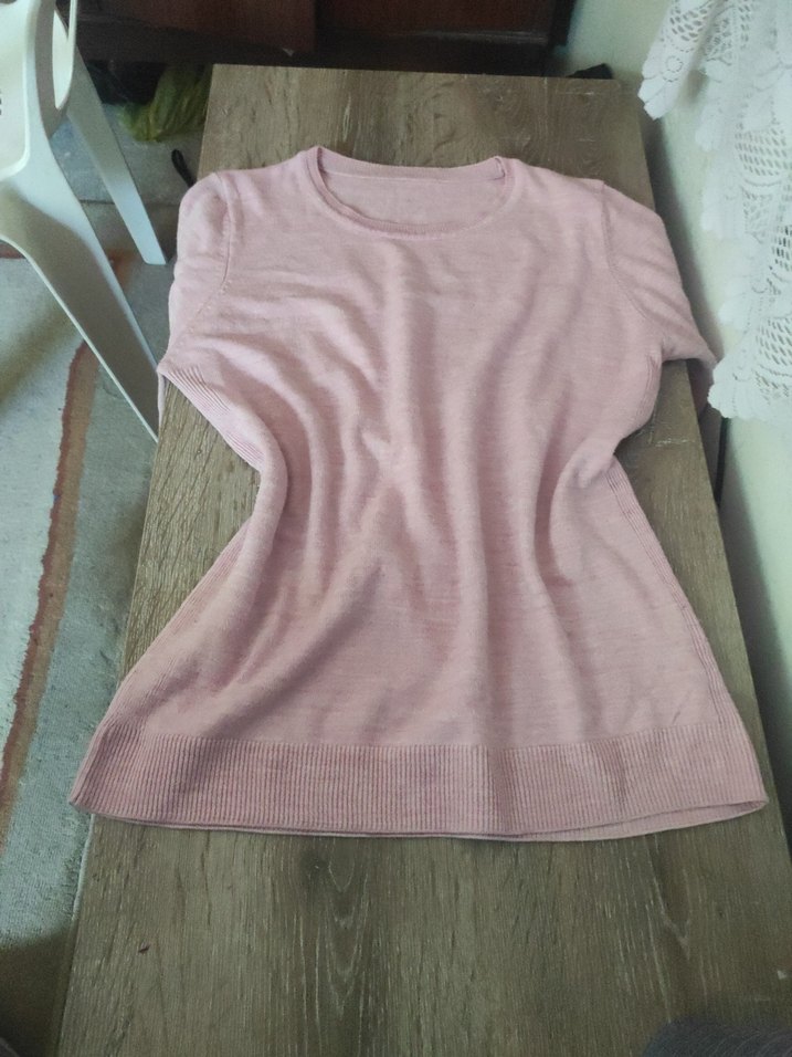 Pembe Uzun Kollu Triko Kadın Kazak - Görsel 2