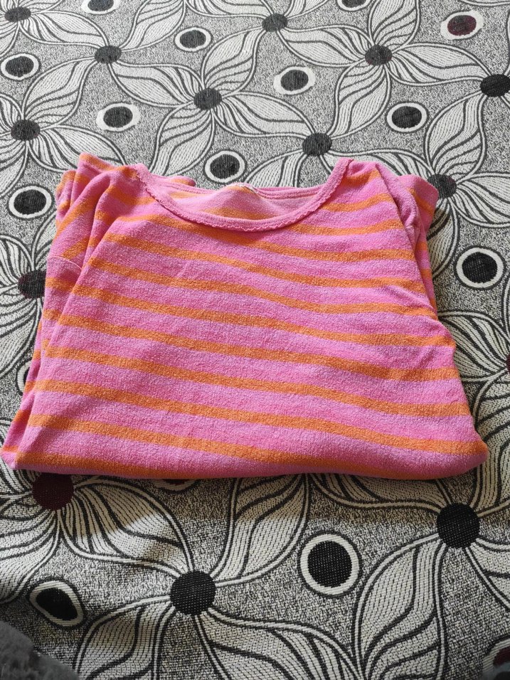 Pembe Çizgili Uzun Kollu Bluz - Görsel 3