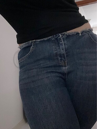 42 Beden Düşük bel crop flare jeans