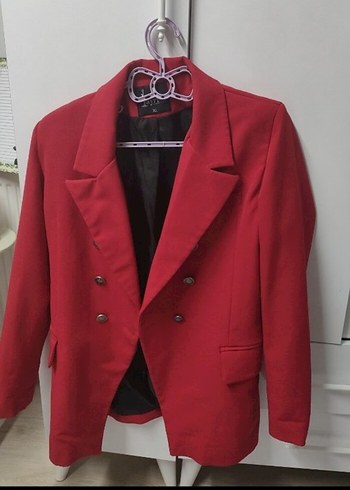 Klasik Kırmızı Kadın Blazer Ceket